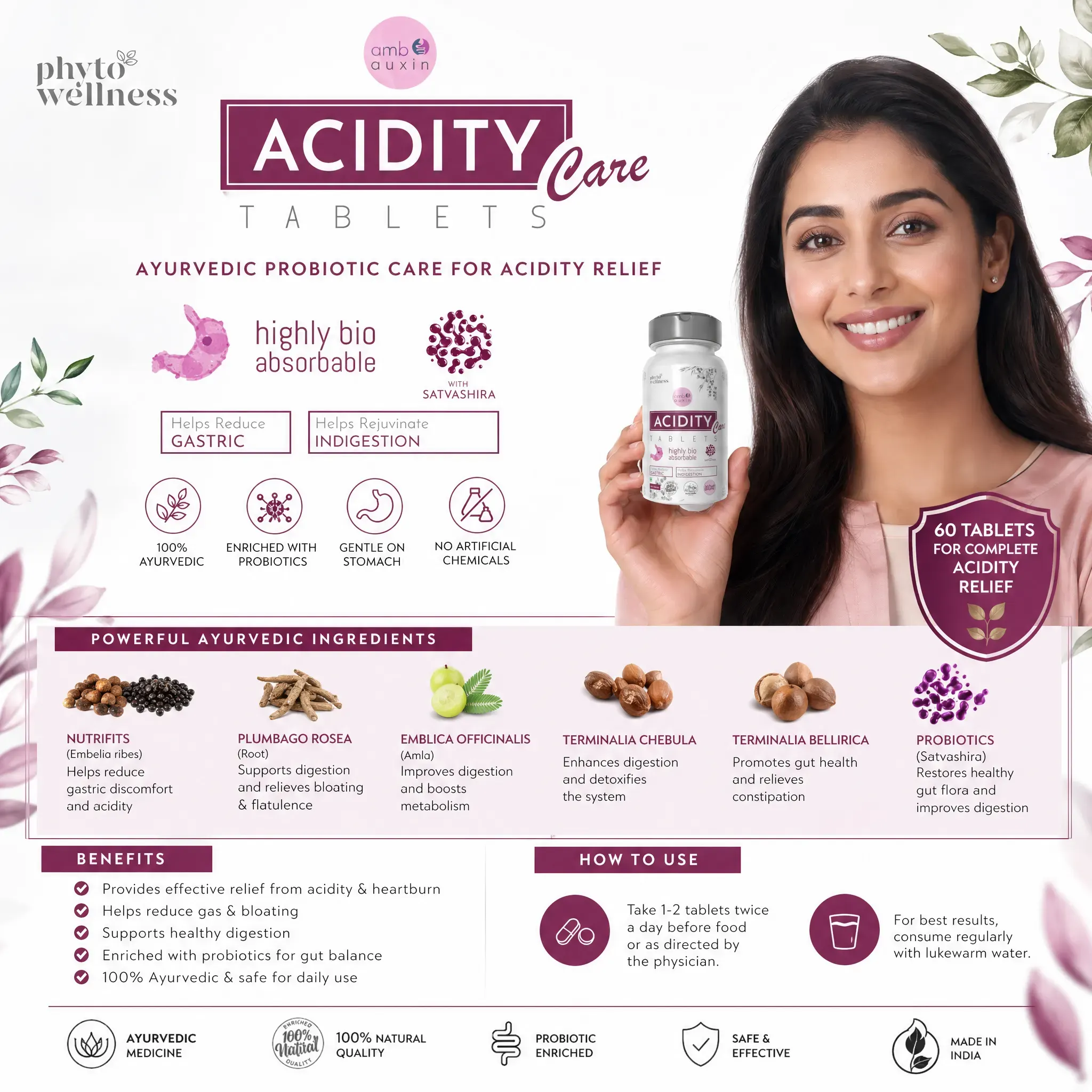 Probiotic Acidity Care 60 Tablets (HS00595)